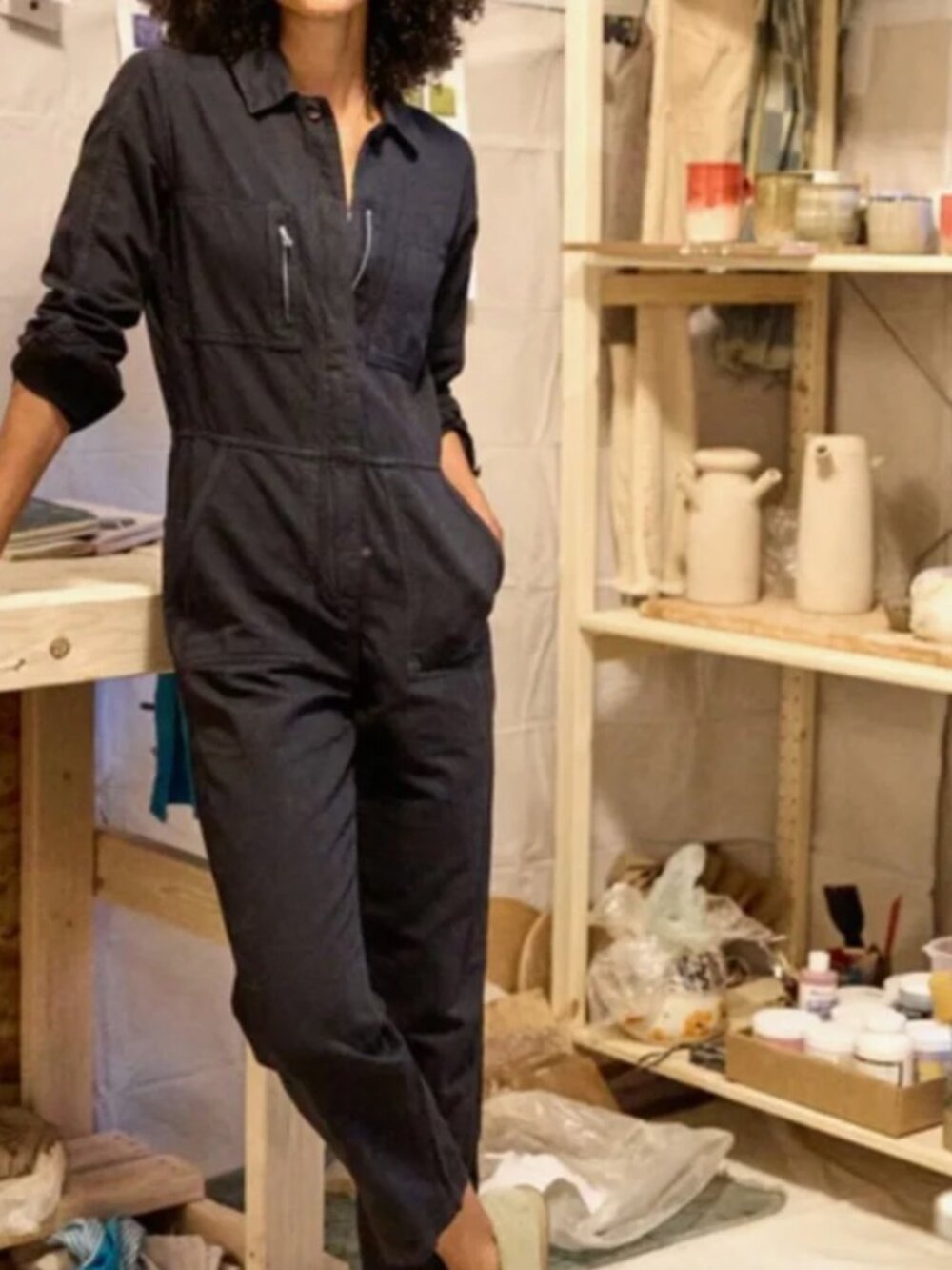Outerknown Black Station Jumpsuit Romper XS New $178
